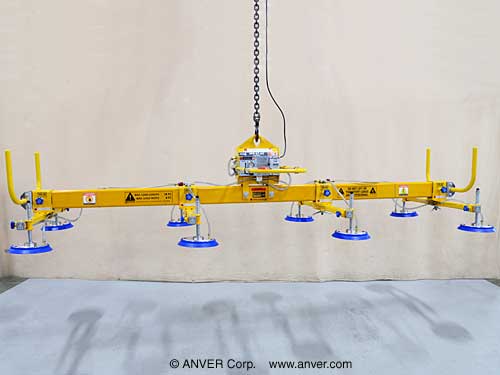 ANVER Eight Pad Electric Powered Vacuum Lifter for Lifting Steel Plate 20 ft x 8 ft (6.1 m x 2.4 m) up to 4000 lb (1814 kg)